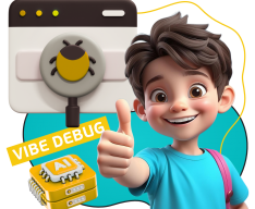 Тестирование & Vibe Debug. Охотники за багами - КИБЕРшкола программирования для детей, компьютерные курсы для школьников, начинающих и подростков - KIBERone г. Ясенево